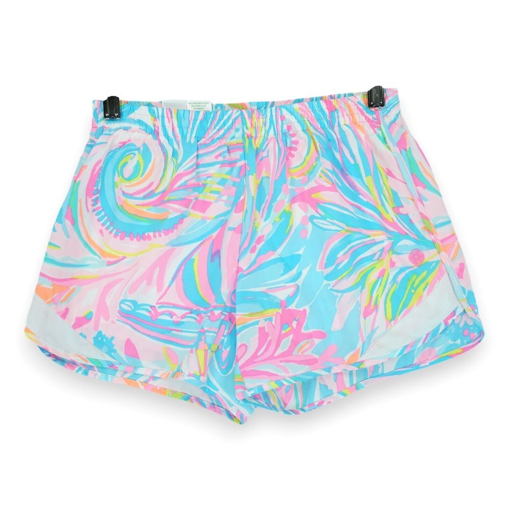 Lilly Pulitzer Luxletic Shorts Fish Kiss Multicolor Womens XXS